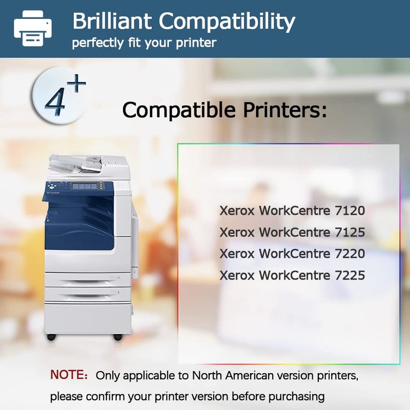 Leize Compatible WorkCentre 7120 7125 7220 7225 Toner Cartridge Replacement for 006R01457 006R01458 006R01459 006R01460, Black 22,000 & Color 15,000 Pages [KCMY-4PACK] - Image 2